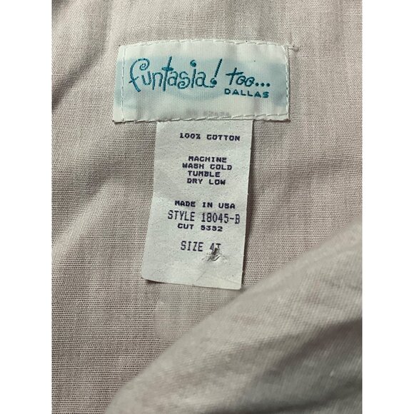 Red Corduroy Train Applique‎ Overalls Size 4T By Funtasia! Too - Picture 5 of 7